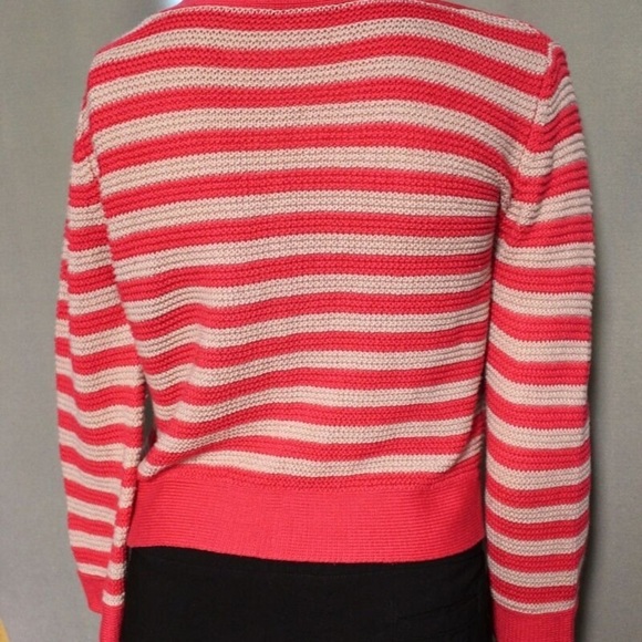 Theory Striped Pink Button-Up Sweater Size M - Picture 3 of 6